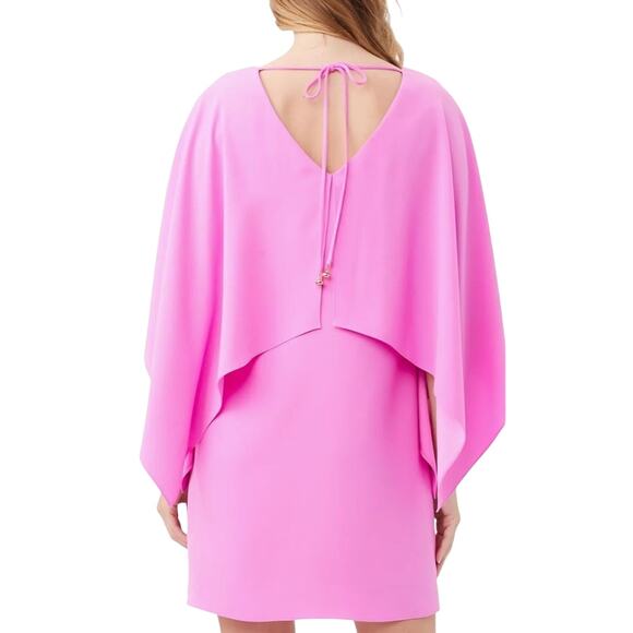 Trina Turk $298 Azzurra Layered Cape Minidress in Piazza Pink Size XS - Picture 3 of 7